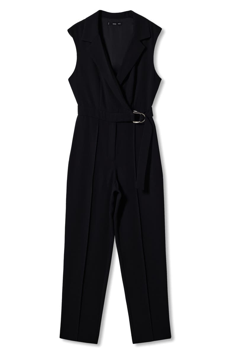 MANGO Belted Wrap Jumpsuit, Alternate, color, 