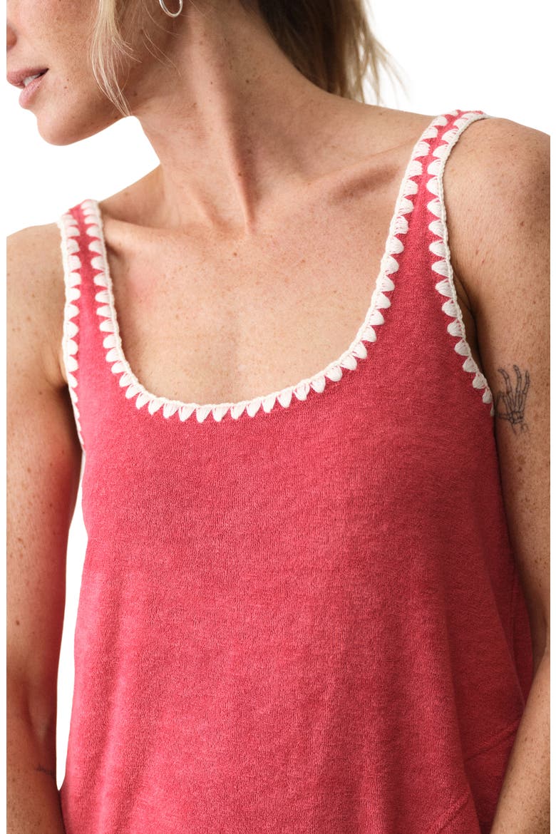 Whipstitch Detail French Terry Shift Dress, Alternate, color, RED