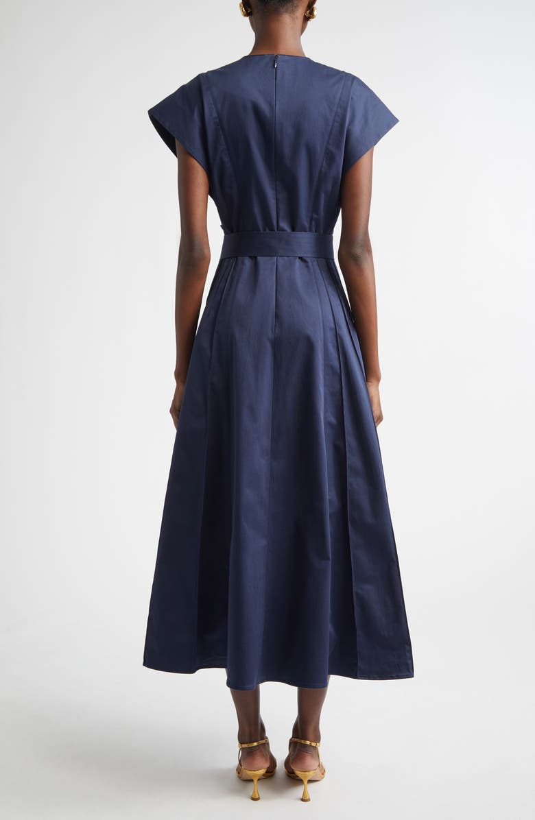 Carolina Herrera Double Breasted Stretch Sateen Shirtdress, Alternate, color, Midnight