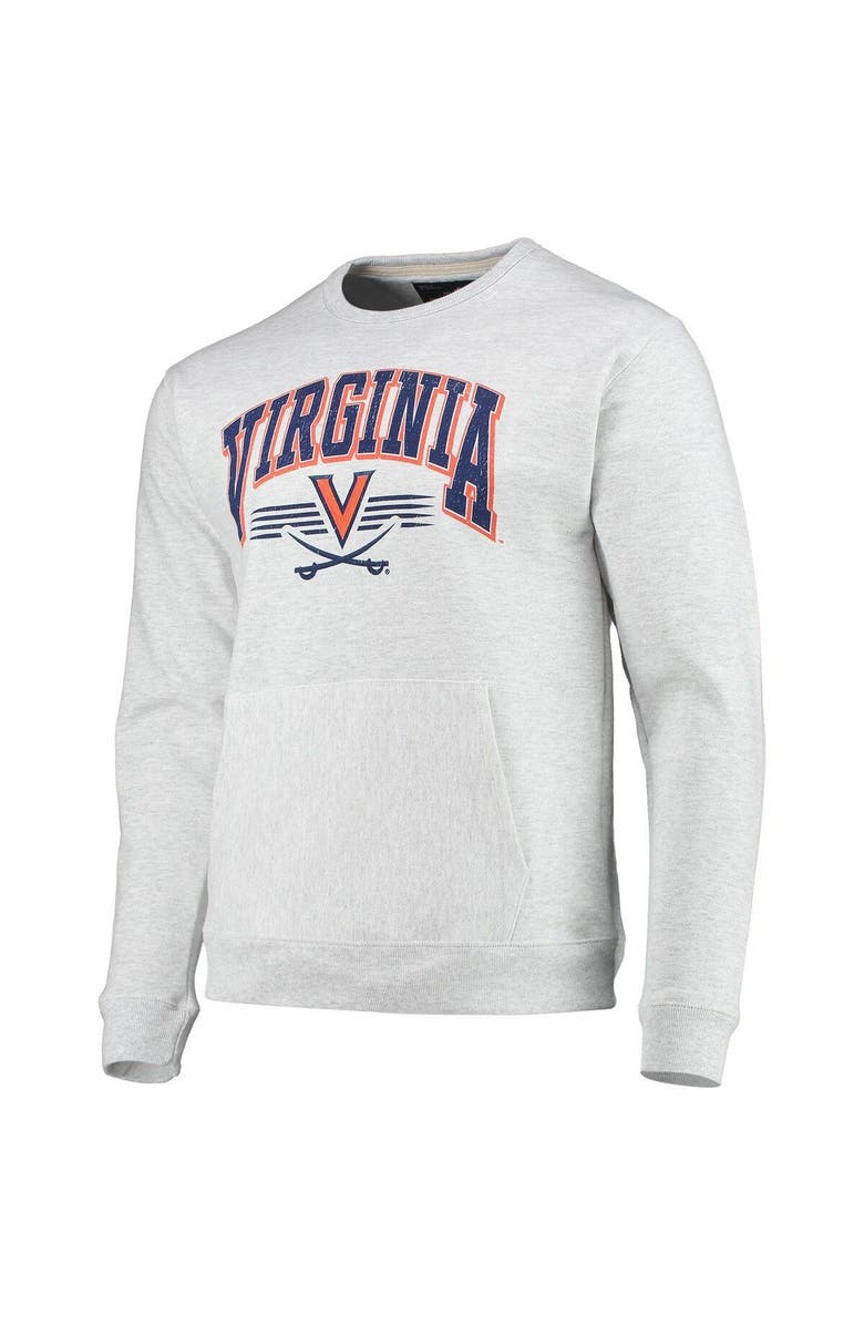 LEAGUE COLLEGIATE WEAR Men's League Collegiate Wear Heathered Gray Virginia Cavaliers Upperclassman Pocket Pullover Sweatshirt, Alternate, color, Heather Gray