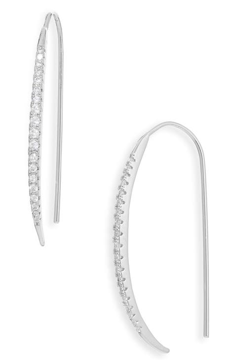 CZ Linear Threader Earrings