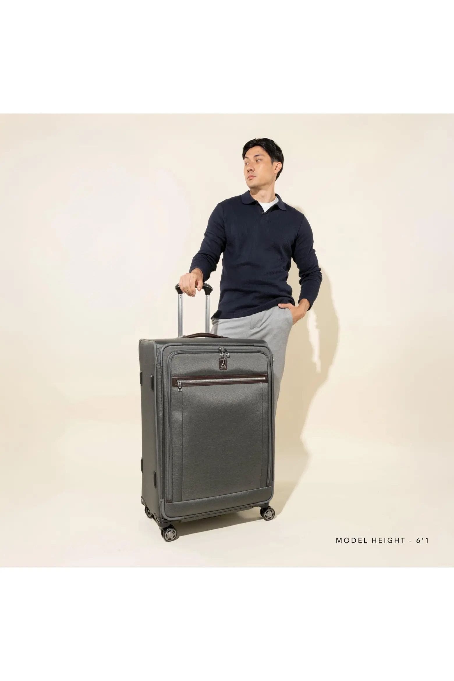 TRAVELPRO Platinum Elite Softside Expandable Large 29-Inch Checked Luggage, Alternate, color, Shadow Black