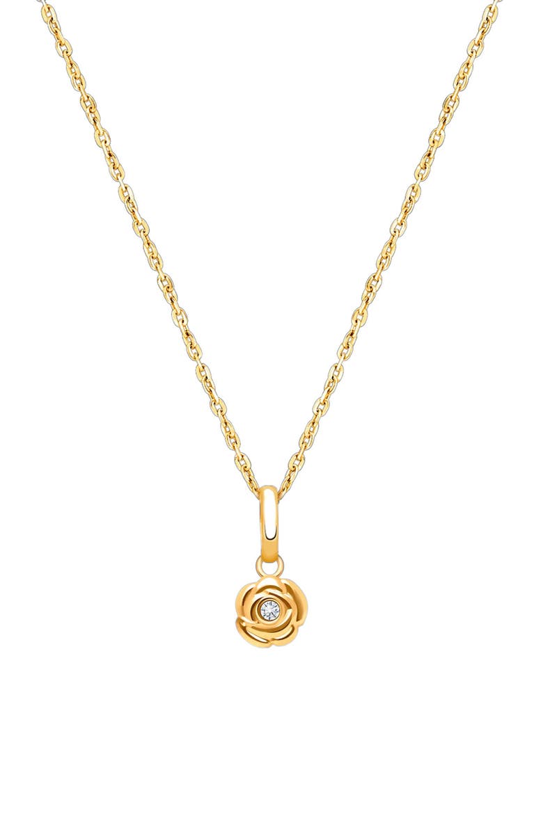 Tiny Blessings 14K Gold Blushing Rose 12-14" Necklace, Main, color, 14K Yellow Gold