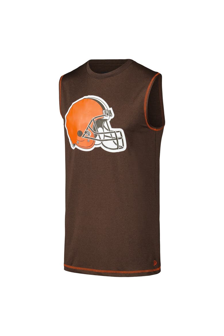 Men's New Era Brown Cleveland Browns Tank Top, Alternate, color, Brown