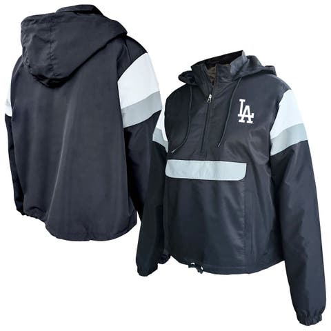 Women's Profile Black Los Angeles Dodgers Plus Size Anorak Hoodie Quarter-Zip Pullover