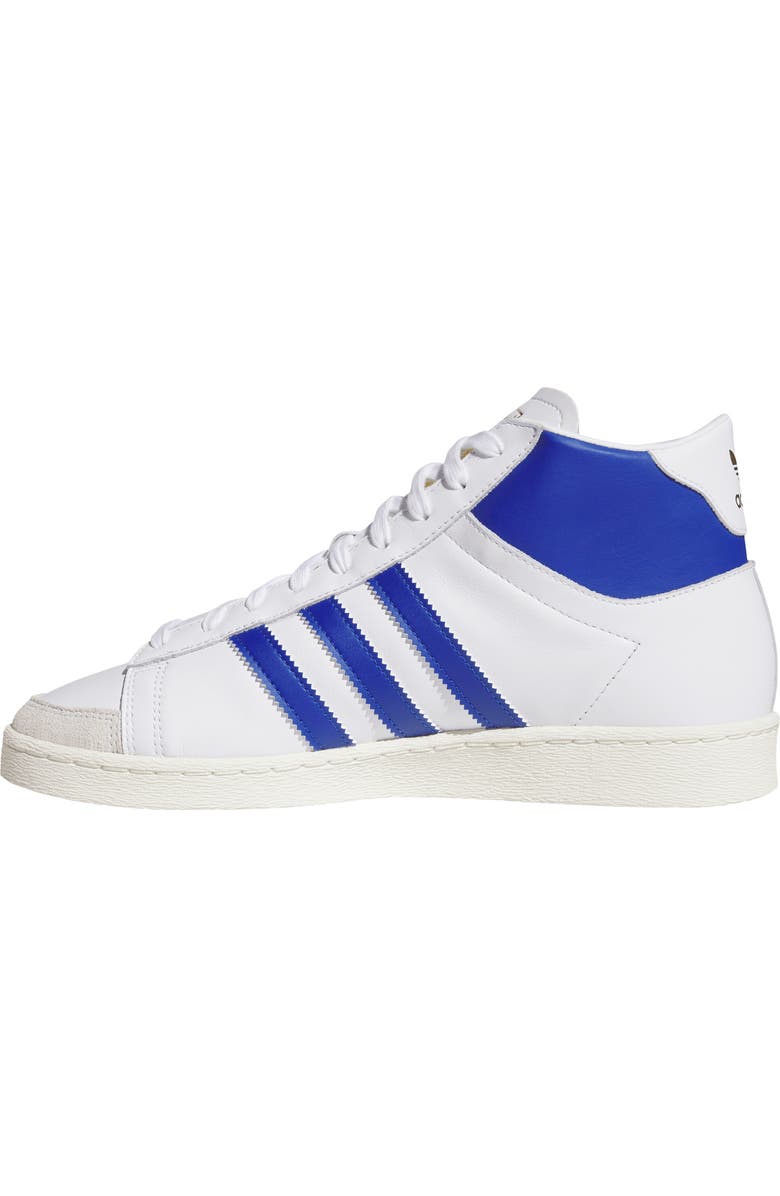 adidas Gender Inclusive Jabbar Hi Basketball Sneaker, Alternate, color, Cloud White/Blue / Off White