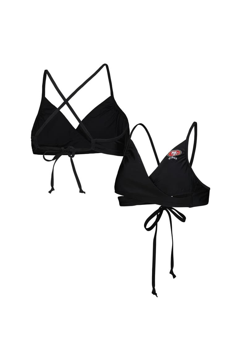 Women's G-III 4Her by Carl Banks Black San Francisco 49ers Hall of Fame Bikini Top, Alternate, color, Black