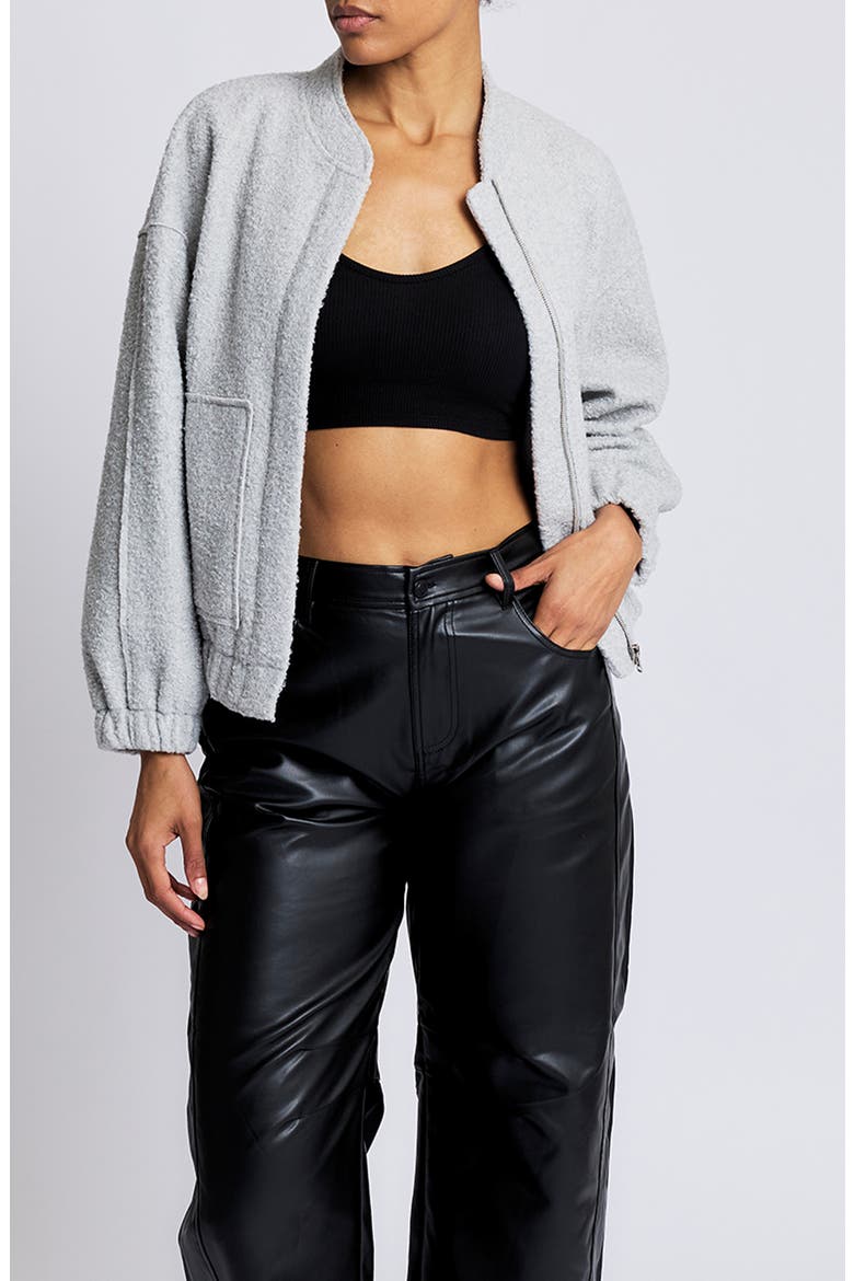 Robbie Boucle Zip Up Jacket, Alternate, color, DOVE GREY