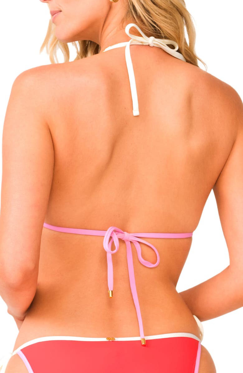 PQ SWIM Thea Triangle Bikini Top, Alternate, color, Passion
