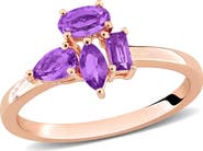Julianna B. Gemstone Unique Cluster Ring in Plated Sterling Silver