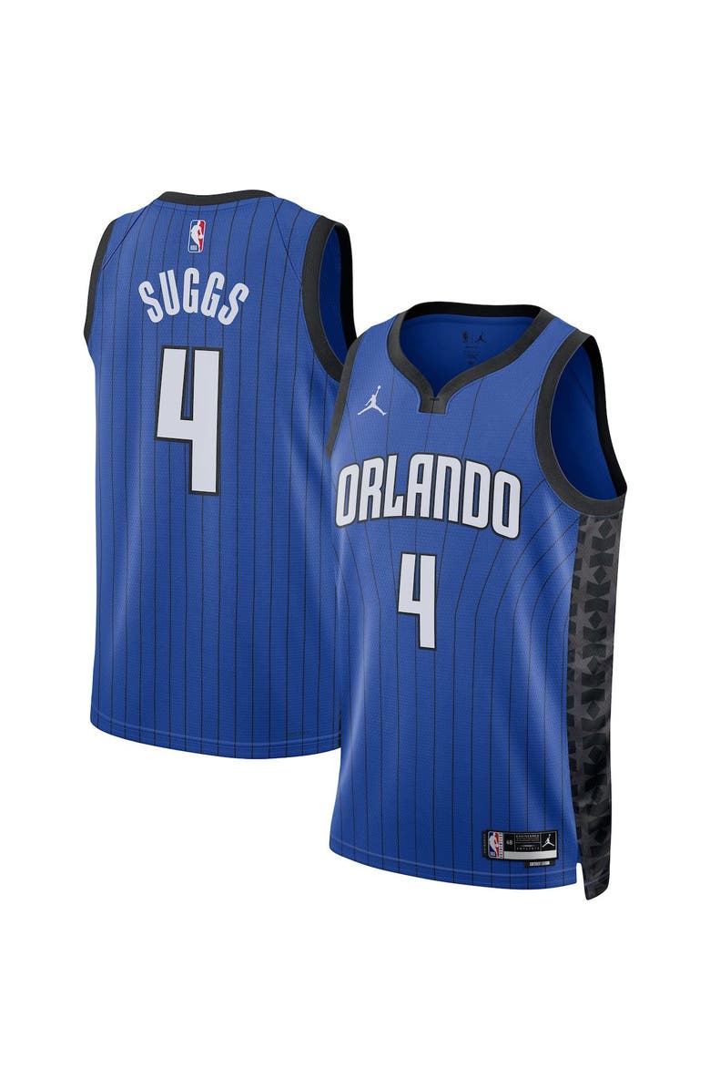 Jordan Brand Unisex Jordan Brand Jalen Suggs Blue Orlando Magic Swingman Jersey - Statement Edition, Main, color, 