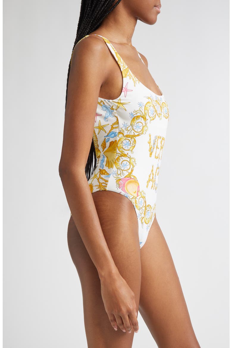 Underwater Barocco One-Piece Swimsuit, Alternate, color, EGGSHELL MULTICOLOR
