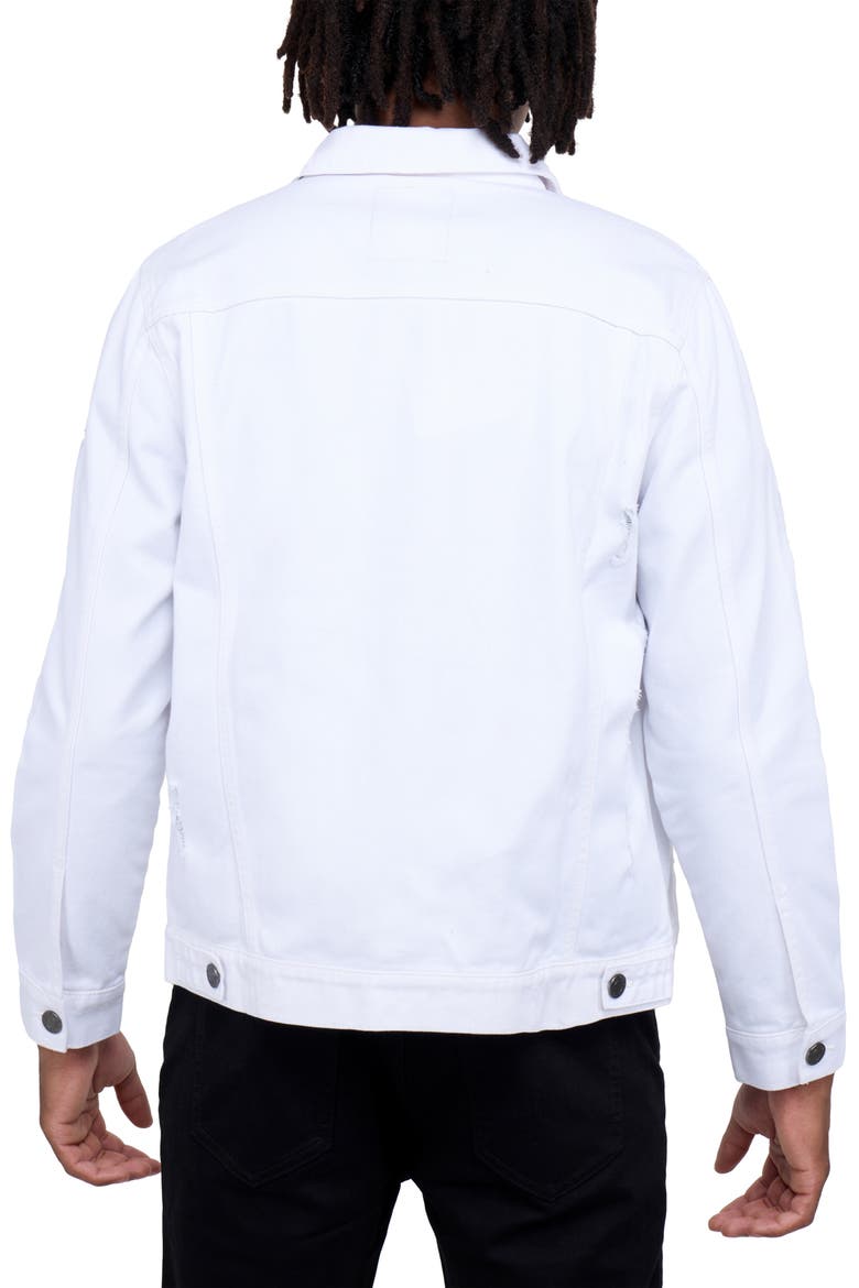 Slim Washed Denim Jacket, Alternate, color, WHITE