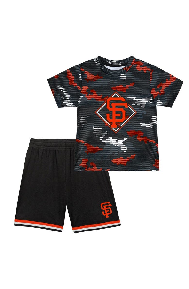 Outerstuff Toddler Fanatics Branded Black San Francisco Giants Field Ball T-Shirt & Shorts Set, Main, color,