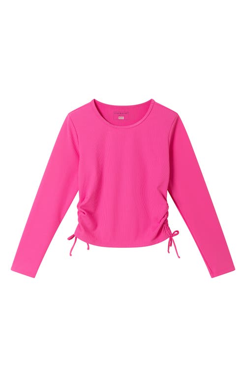 ANDY & EVAN ANDY & EVAN KIDS' RUCHED RIB LONG SLEEVE RASHGUARD