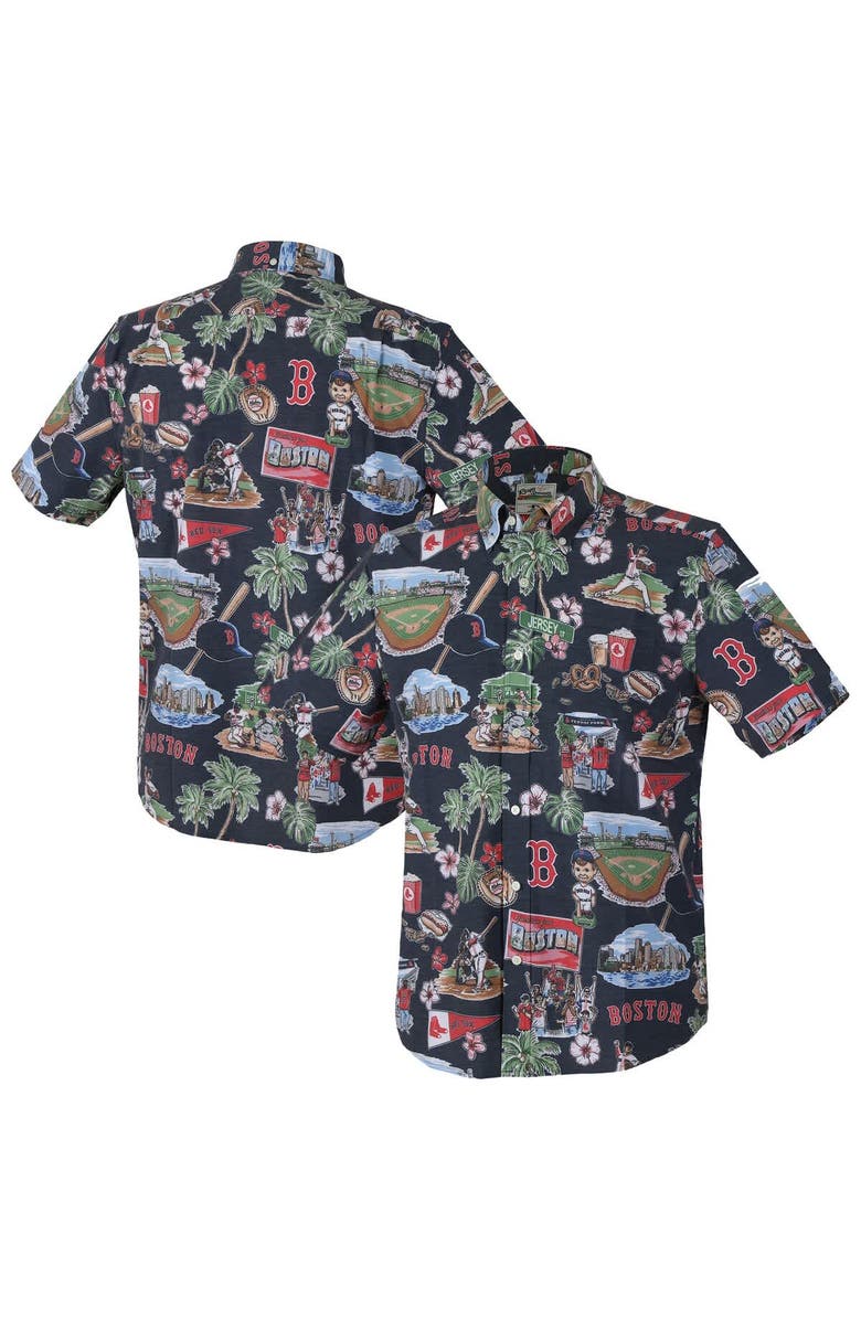 Reyn Spooner Men's Reyn Spooner  Navy Boston Red Sox Scenic Tri-Blend Button-Down Shirt, Main, color, Navy