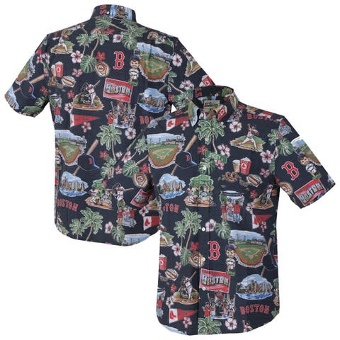 Men's Reyn Spooner  Navy Boston Red Sox Scenic Tri-Blend Button-Down Shirt