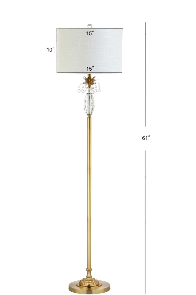 Adalyn Crystal / Metal LED Floor Lamp, Main, color, Clear/Brass Gold