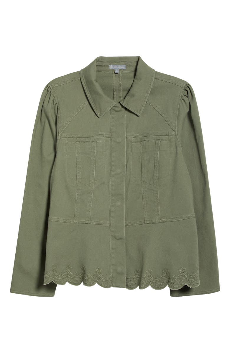 Wit & Wisdom Embroidered Scallop Peplum Jacket, Alternate, color, Lily Pad