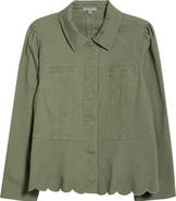 Wit & Wisdom Embroidered Scallop Peplum Jacket