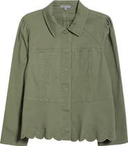 Wit & Wisdom Embroidered Scallop Peplum Jacket