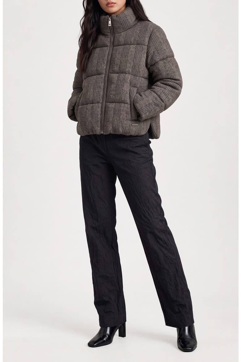 Brigitte Cable Knit Puffer Jacket, Alternate, color, MOCHA
