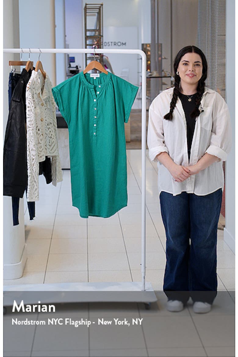 Cap Sleeve Linen Henley Minidress video
