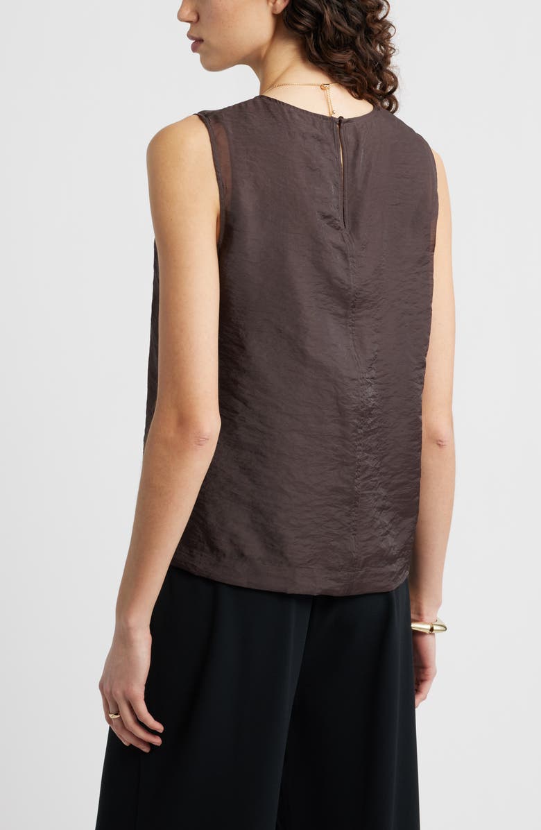 Nordstrom Sleeveless Organza Shell Top, Alternate, color, Brown Coffee