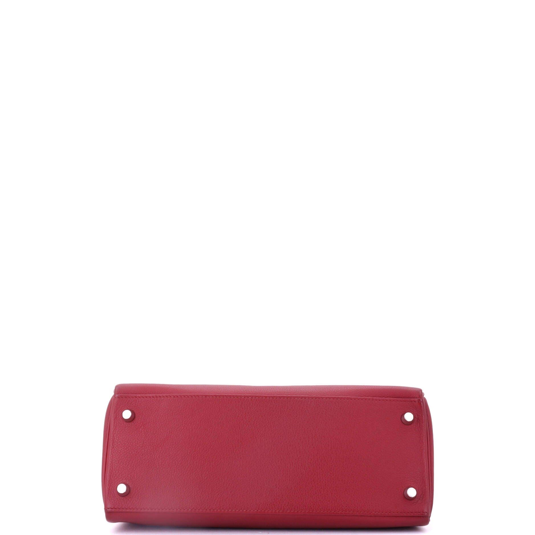 Pre-Owned Hermes Kelly Handbag Red Evercolor with Palladium Hardware 28, Alternate, color, 