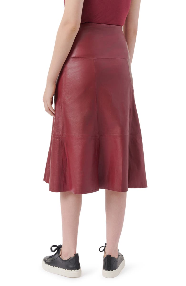ATM Anthony Thomas Melillo Flare Leather Midi Skirt, Alternate, color,