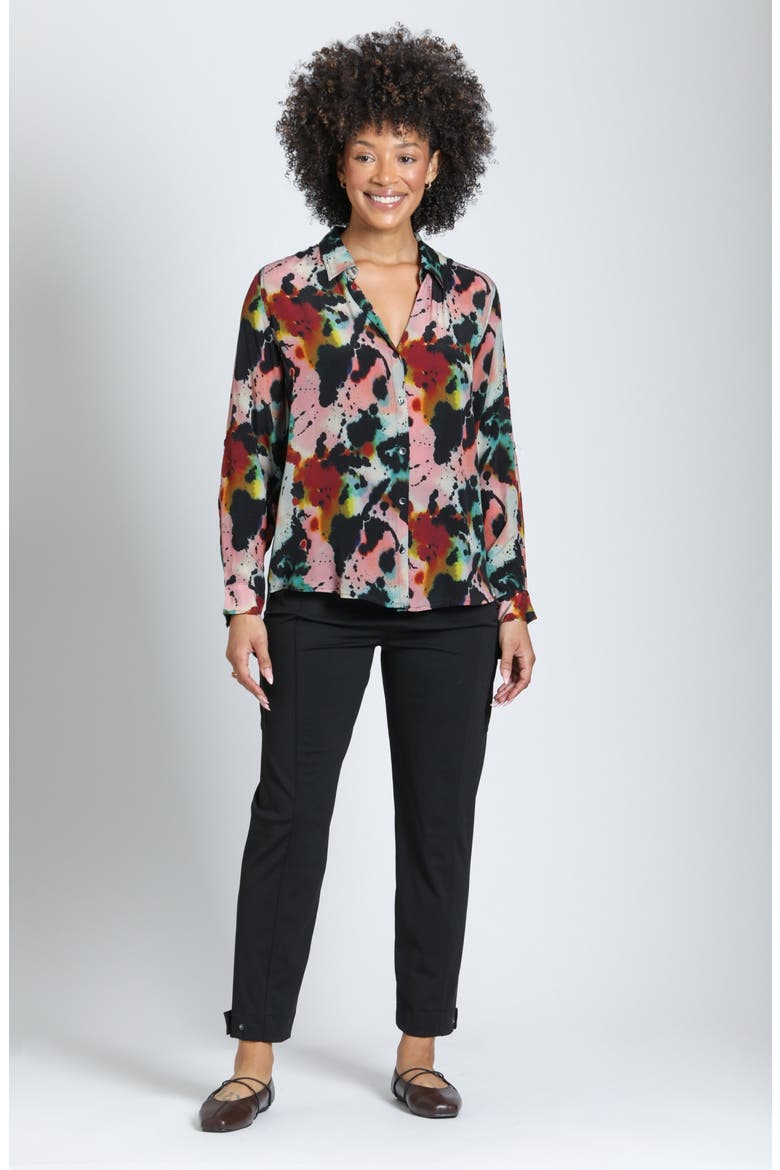 Print Roll Tab Sleeve Button-Up Shirt, Alternate, color, CANYON CLAY MULTI