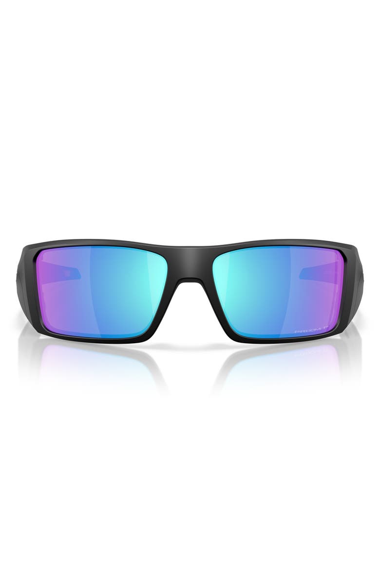 Oakley Heliostat 61mm Prizm<sup>™</sup> Polarized Rectangular Sunglasses, Main, color, Matte Black