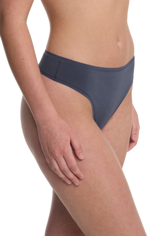 Natori Bliss Bare Stretch Cotton Thong In Black