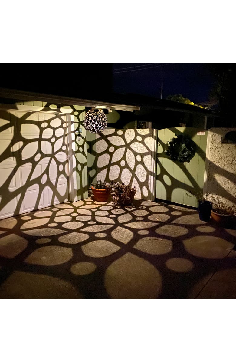 GlowTheory Flowerhouse 8" Solar Peace Outdoor Hanging Décor, Alternate, color, Multicolored