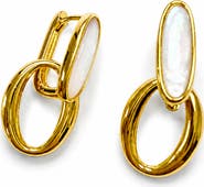 LA MENO Mother-of-Pearl Loop Drop Earrings