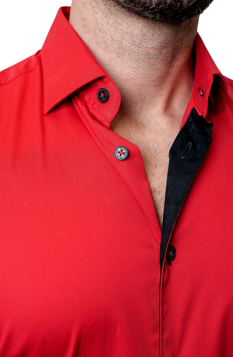 Maceoo Fibonacci Grenadine Red Contemporary Fit Button-Up Shirt, Alternate, color, 
