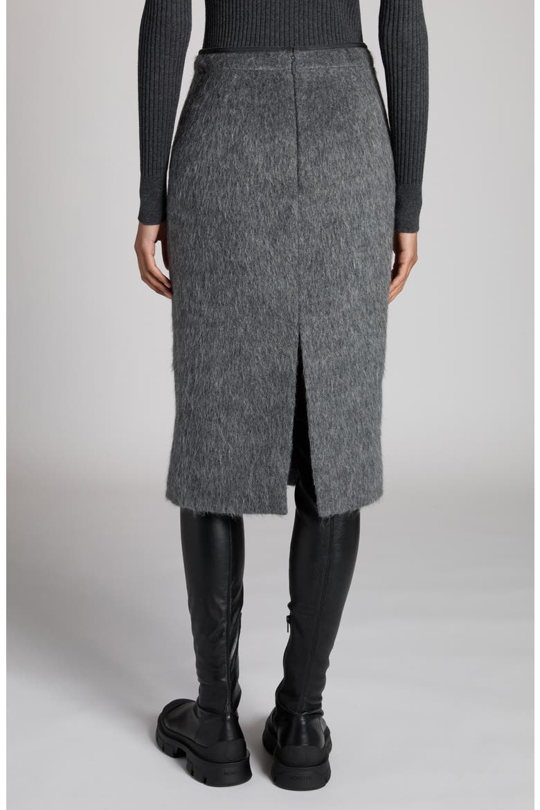 Fuzzy Wool Blend Skirt, Alternate, color, INTENSE GRAY MELANGE