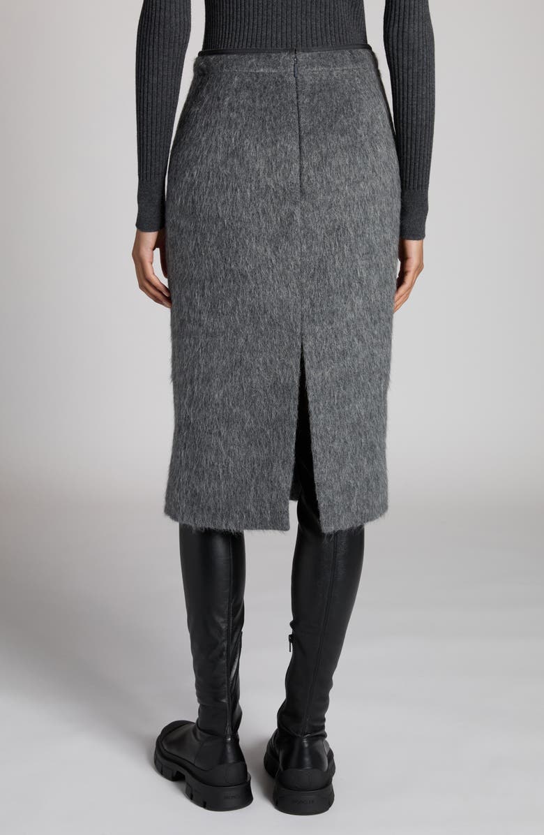 Moncler Fuzzy Wool Blend Skirt, Alternate, color,