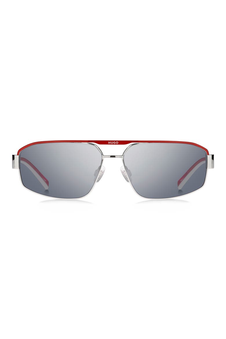 60mm Navigator Sunglasses, Main, color, PALLADIUM RED/ SILVER SP