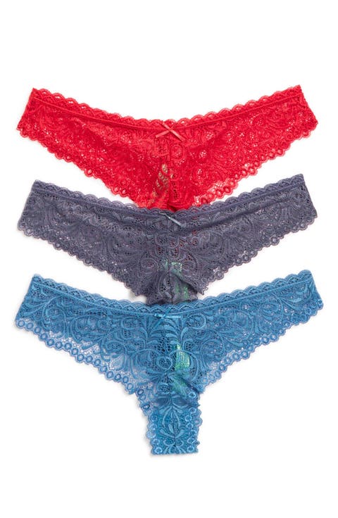 3-Pack Lace Thong