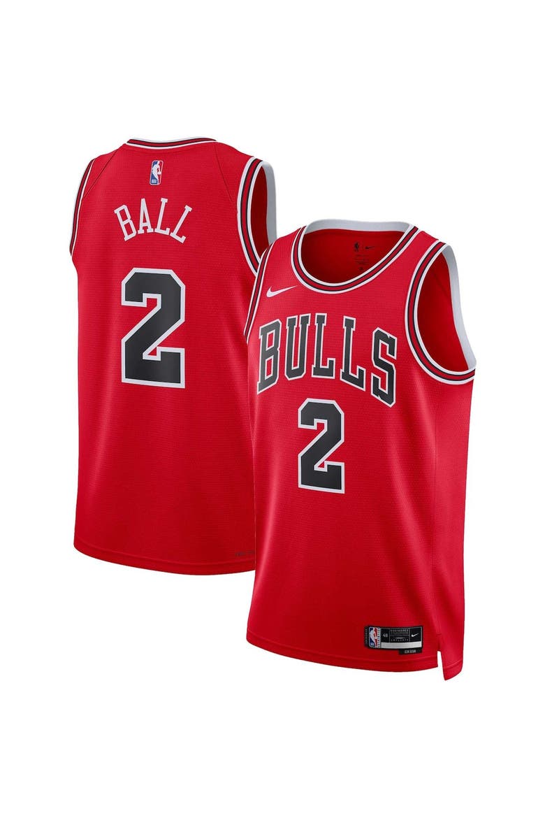 Unisex Nike Lonzo Ball Red Chicago Bulls Swingman Jersey - Icon Edition, Main, color, Red