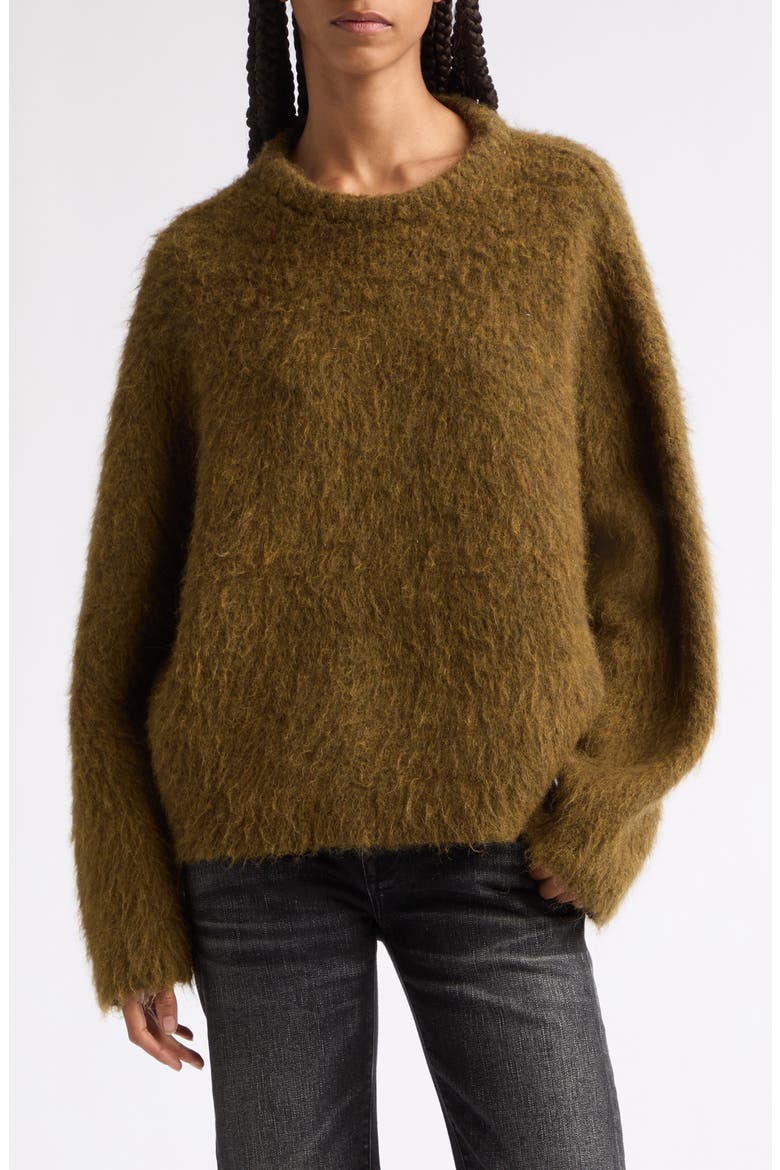 Oversized Grunge Sweater, Main, color, HEATHER OLIVE GREEN