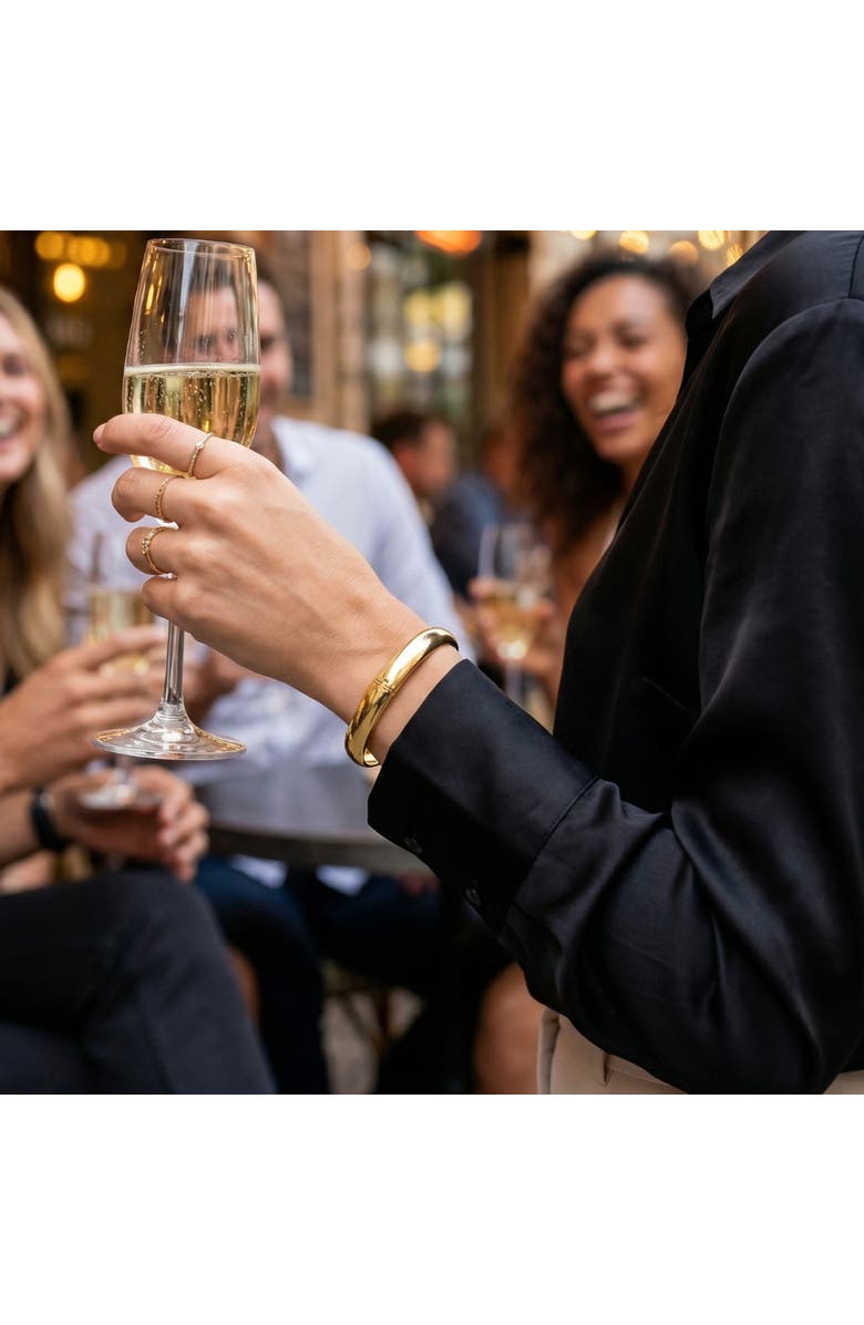 Bliss Diamond 8mm Polished Bangle Bracelet 18k Gold Over Silver, Alternate, color, 18K Yellow Gold