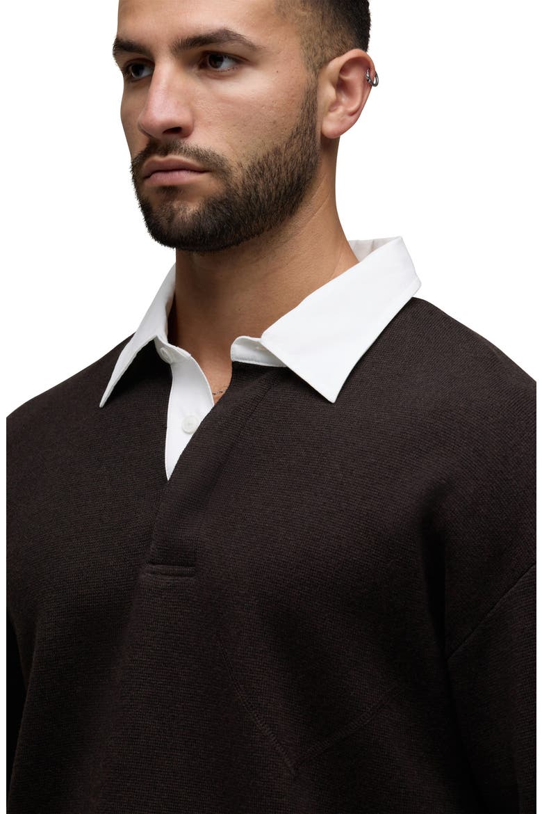 Long Sleeve Contrast Polo, Alternate, color, MOTOR