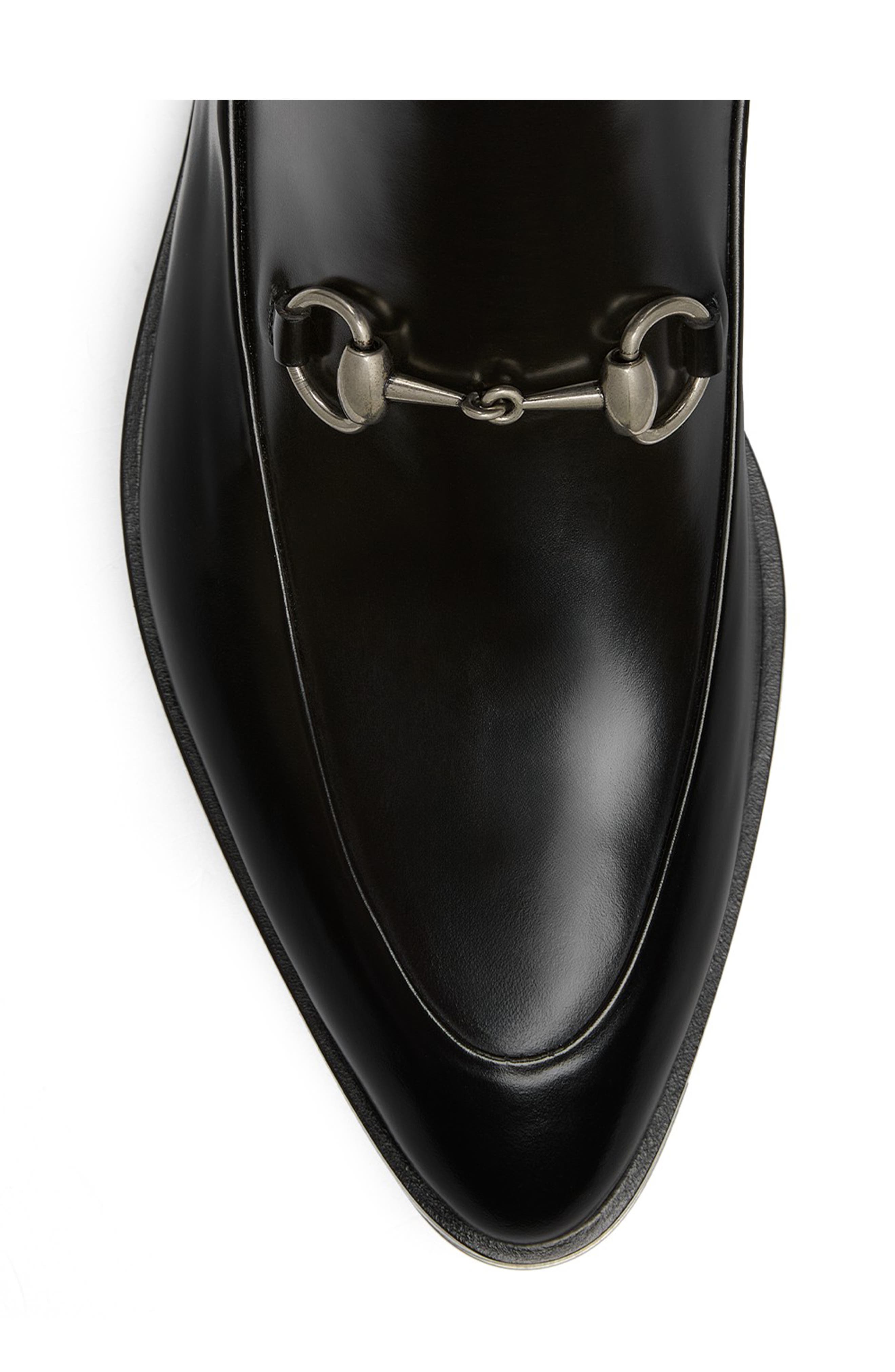 Gucci Burn Horsebit Pointed Toe Boot, Alternate, color, Black