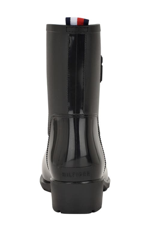 Tommy Hilfiger Crest Rain Boot In Black