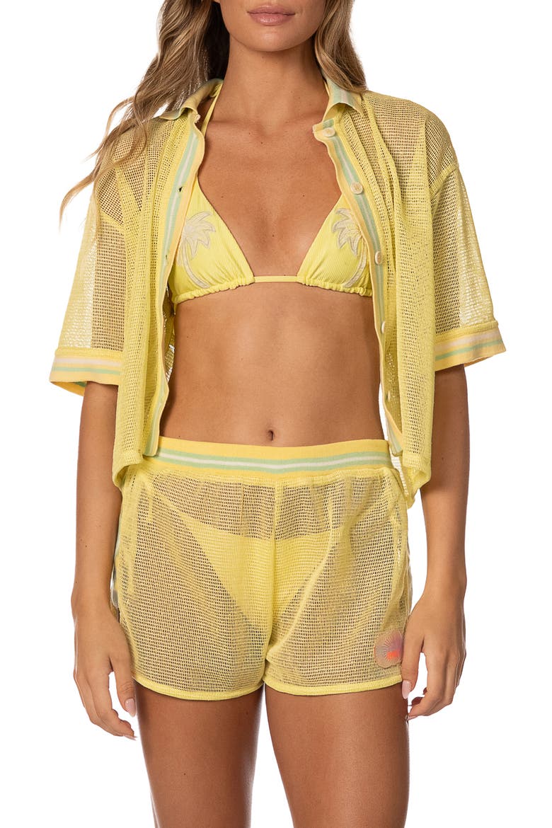 Golden Ray Solene Cover-Up Shirt, Alternate, color, BRIGHT YELLOW