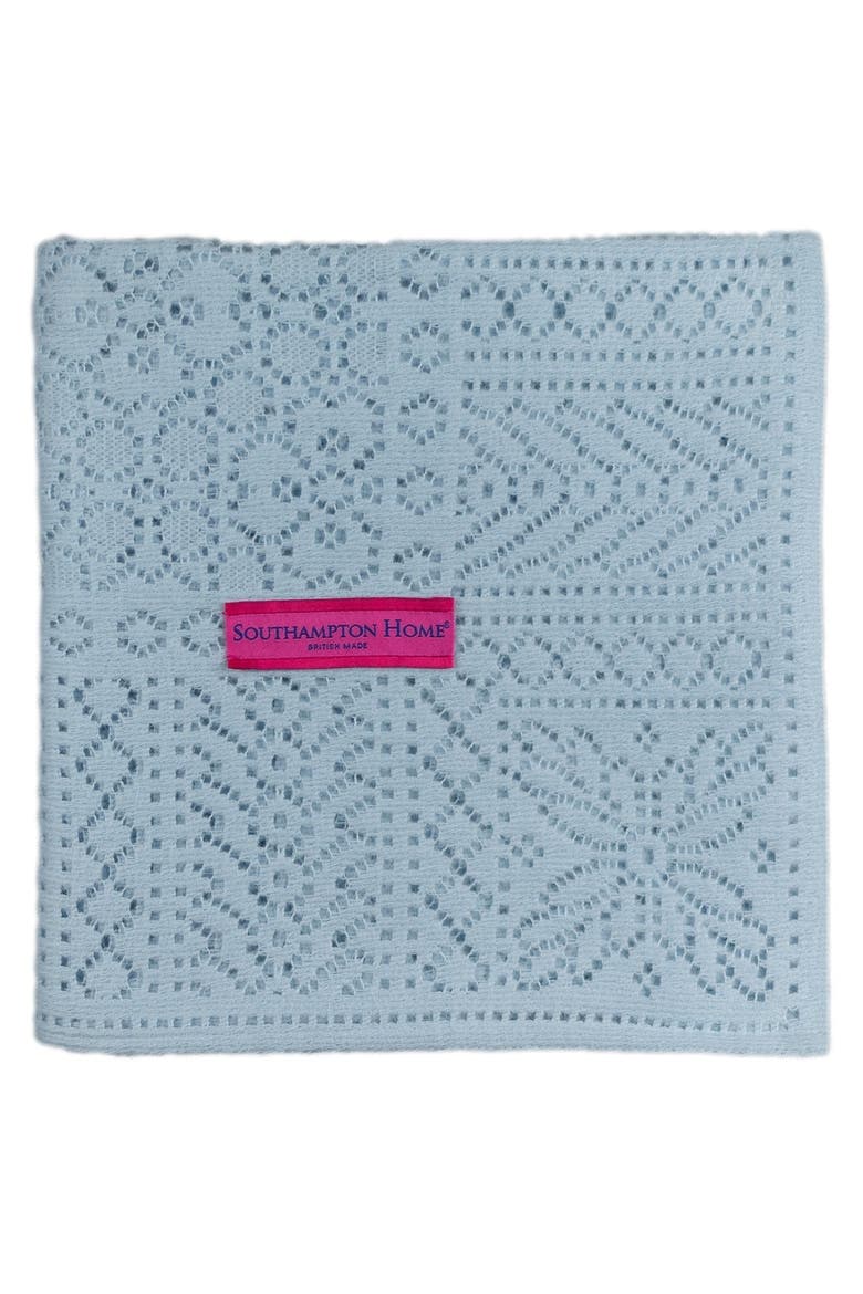 Southampton Home Lace Weave Baby Shawl, Alternate, color, Blue