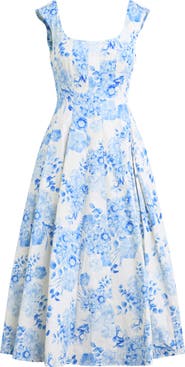 Favorite Daughter The Muse Floral Stretch Cotton Midi Dress
