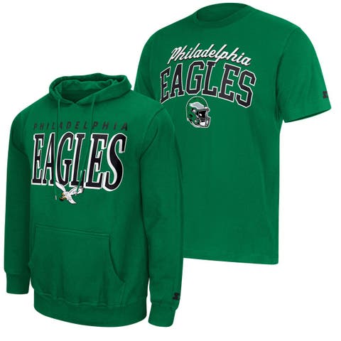 Men's Starter  Kelly Green Philadelphia Eagles Vintage Logo Hoodie & T-Shirt Combo Pack